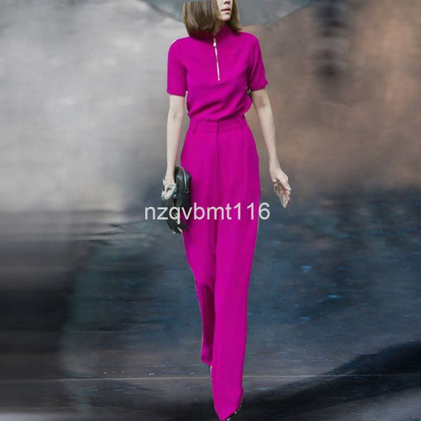 two piece dress spring and summer women's wear stand collar short sleeve rose red front zipper + high waist slim pants suit, White
two piece dress spring and summer women's wear stand collar short sleeve rose red front zipper + high waist slim pants suit, White