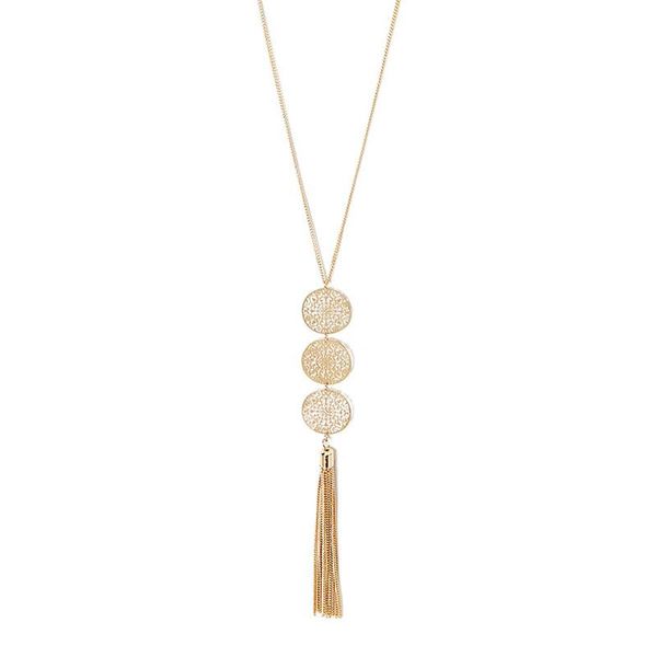 chains accessories retro hollow out female xl180 geometric circular wafer tassel pendant necklace, Silver
chains accessories retro hollow out female xl180 geometric circular wafer tassel pendant necklace, Silver