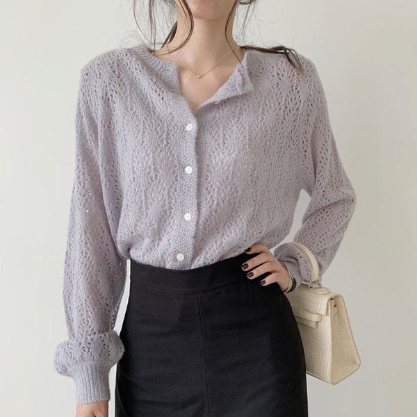 women's knits & tees women hollow out knitted cardigan o-neck solid single breasted sweater blouse spring long sleeve loose thin coat, White
women's knits & tees women hollow out knitted cardigan o-neck solid single breasted sweater blouse spring long sleeve loose thin coat, White