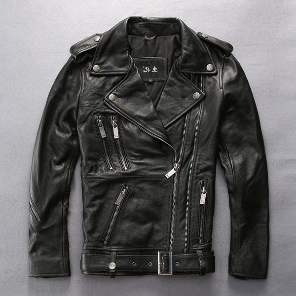 men's leather & faux slim fit motorcycle with belt zippers fashion biker jacket men a arrival coat for male xxxl, Black
men's leather & faux slim fit motorcycle with belt zippers fashion biker jacket men a arrival coat for male xxxl, Black