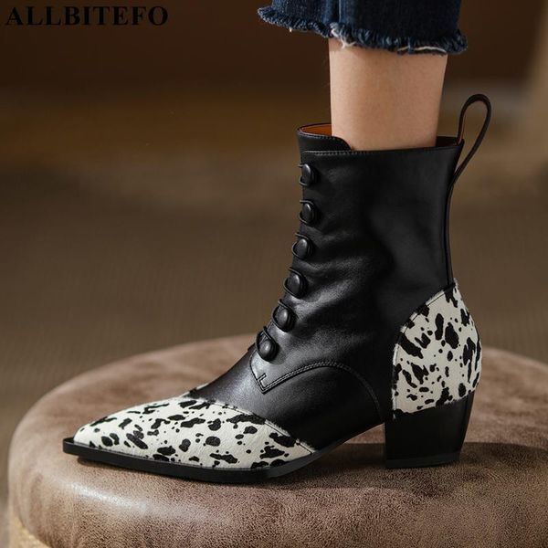 boots allbitefo size 33-43 pointed toe spotted horse hair + genuine leather women high heel fashion girls ankle, Black
boots allbitefo size 33-43 pointed toe spotted horse hair + genuine leather women high heel fashion girls ankle, Black