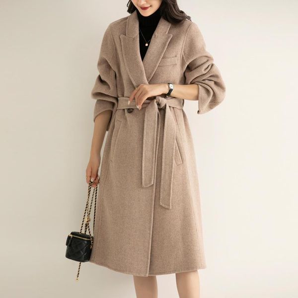 women's wool & blends office lady autumn winter turn-down collar double-breasted lace-up coat with pockets womens casual fashion solid, Black
women's wool & blends office lady autumn winter turn-down collar double-breasted lace-up coat with pockets womens casual fashion solid, Black