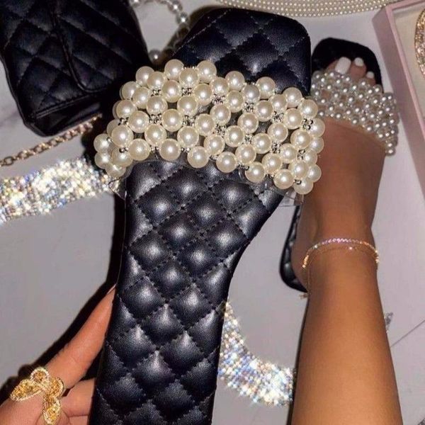 plus size 2021 summer fashion european and american one-line sweet open-toed flat pearl string outer slippers women, Black
plus size 2021 summer fashion european and american one-line sweet open-toed flat pearl string outer slippers women, Black