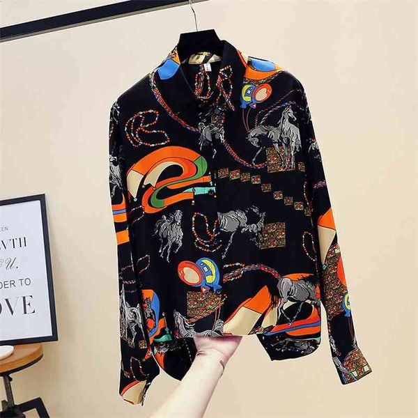 spring autumn women's turn-down collar shirt retro fashion loose print female long sleeve women blouses gd441 210506, White
spring autumn women's turn-down collar shirt retro fashion loose print female long sleeve women blouses gd441 210506, White