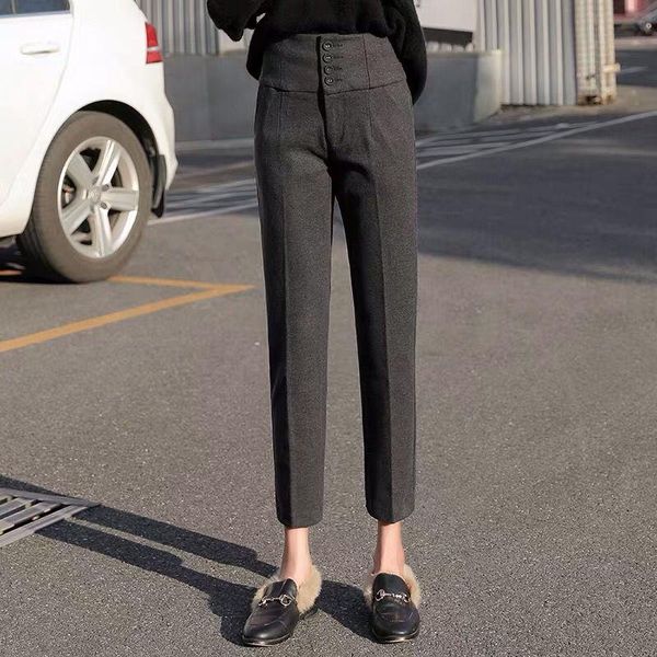 women's pants & capris autumn winter woolen suit high waist loose straight harem office lady contrast ankle-length casual trousers, Black;white
women's pants & capris autumn winter woolen suit high waist loose straight harem office lady contrast ankle-length casual trousers, Black;white