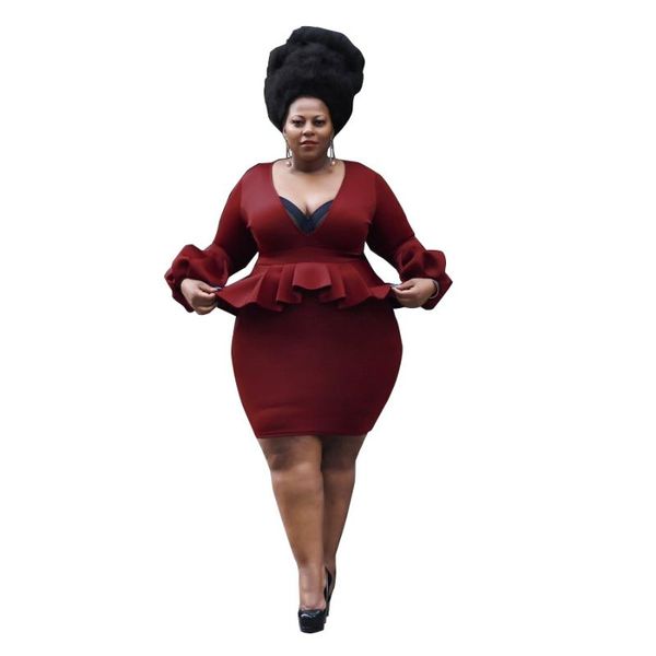 casual dresses plus size bodycon dress 2021 autumn ruffles pencil 4xl lanter sleeve deep v-neck african clothes party, Black;gray
casual dresses plus size bodycon dress 2021 autumn ruffles pencil 4xl lanter sleeve deep v-neck african clothes party, Black;gray