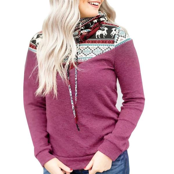 women's t-shirt fashion high neck warm pullover christmas fall winter casual fawn printed turtleneck hooded pullover#8, White
women's t-shirt fashion high neck warm pullover christmas fall winter casual fawn printed turtleneck hooded pullover#8, White