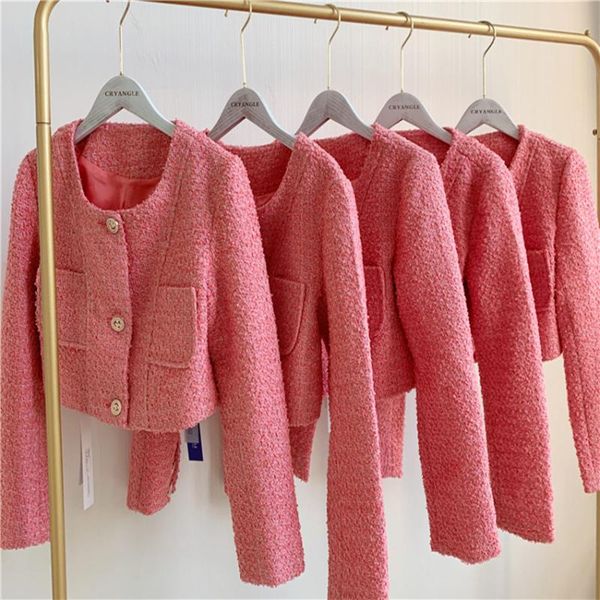 women's jackets autumn winter small fragrance elegant woolen tweed jacket women crop long sleeve vintage short coat, Black;brown
women's jackets autumn winter small fragrance elegant woolen tweed jacket women crop long sleeve vintage short coat, Black;brown