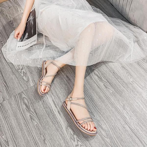 summer diamond sandals female small fresh fairy style wild skirt casual net red ins tide word belt size flat shoes, Black
summer diamond sandals female small fresh fairy style wild skirt casual net red ins tide word belt size flat shoes, Black