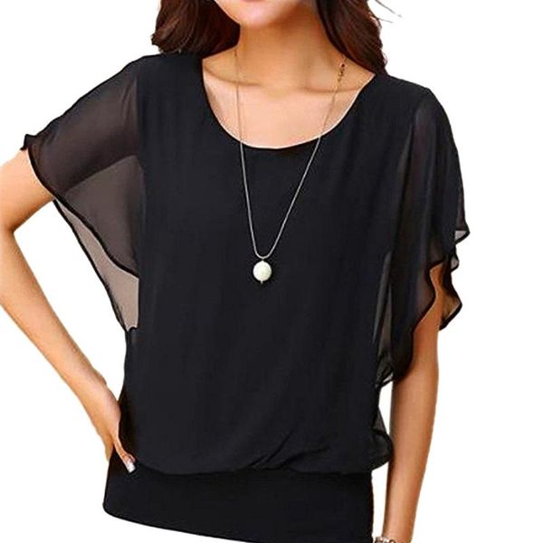 women's blouses & shirts shirt loose casual short sleeve chiffon blouse women, White
women's blouses & shirts shirt loose casual short sleeve chiffon blouse women, White