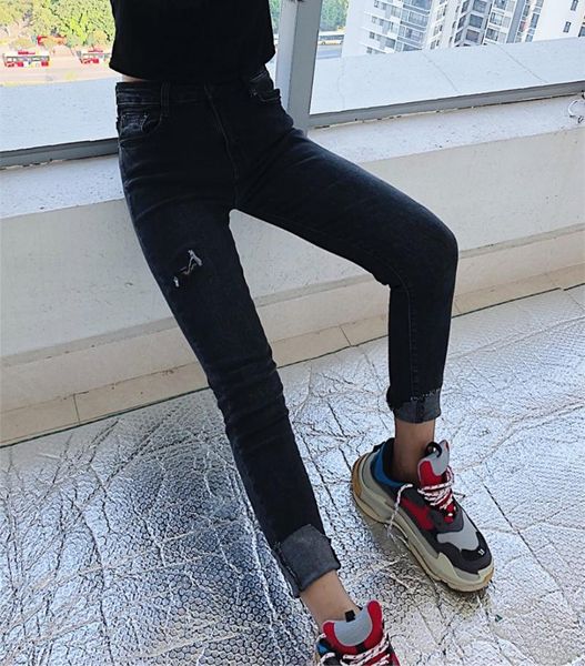 women's jeans fall 2021 style high waist thin female fashion break tights pencil girls., Blue
women's jeans fall 2021 style high waist thin female fashion break tights pencil girls., Blue