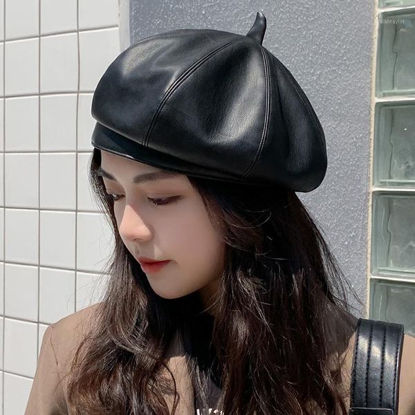 women autumn winter pu leather octagonal painters beret girl pumpkin hat solid flat cap retro french casual design art berets, Blue;gray
women autumn winter pu leather octagonal painters beret girl pumpkin hat solid flat cap retro french casual design art berets, Blue;gray