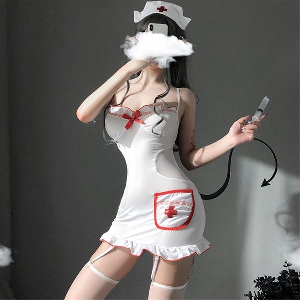 women cosplay lingerie nurse uniform ladies erotic costume babydoll dress women deep v temptation role play games, Black;white
women cosplay lingerie nurse uniform ladies erotic costume babydoll dress women deep v temptation role play games, Black;white