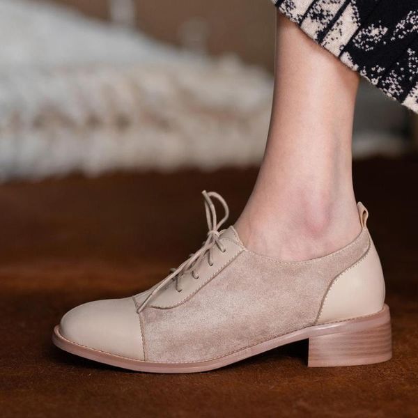 dress shoes casual lace-up women's 2021 spring fashion wild leather thick heel single stitching small x103, Black
dress shoes casual lace-up women's 2021 spring fashion wild leather thick heel single stitching small x103, Black