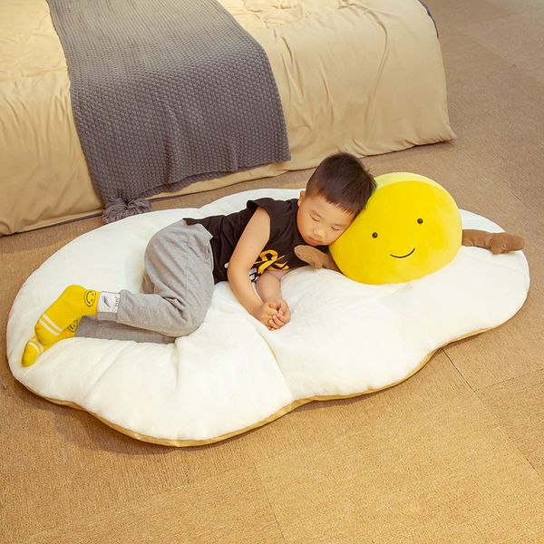 90*130cm poached egg plush mat for children pp cotton stuffed food pillow indoor floor sleeping pillow home decoration
90*130cm poached egg plush mat for children pp cotton stuffed food pillow indoor floor sleeping pillow home decoration