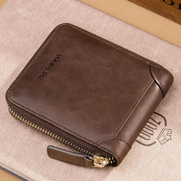 wallets men's vintage oil wax leather short wallet small genuine men zipper male multifunction slim coin purse, Red;black
wallets men's vintage oil wax leather short wallet small genuine men zipper male multifunction slim coin purse, Red;black