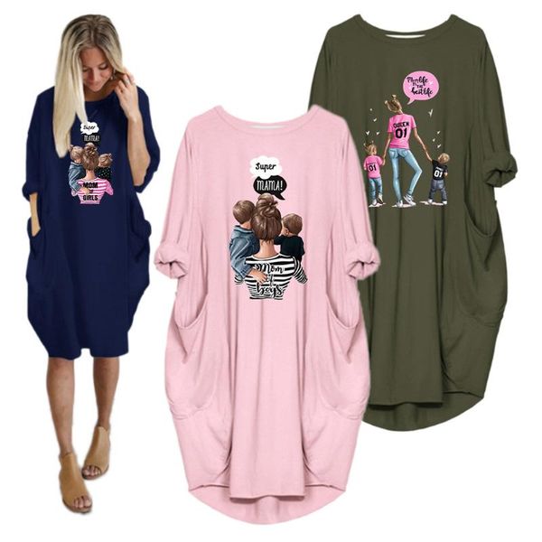 women's loose dress long sleeve super mama print dresses women o neck pocket plus size casual vintage woman vestidos, Black;gray
women's loose dress long sleeve super mama print dresses women o neck pocket plus size casual vintage woman vestidos, Black;gray