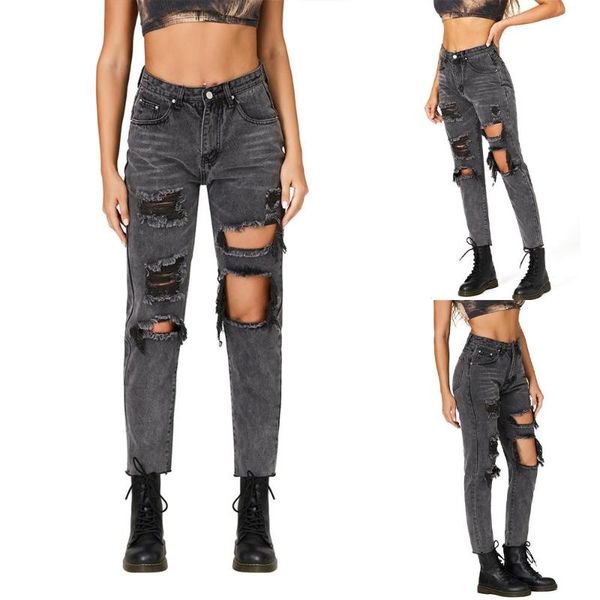 women's jeans summer high waist ripped fashion destroyed denim pants womens casual long trousers, Blue
women's jeans summer high waist ripped fashion destroyed denim pants womens casual long trousers, Blue