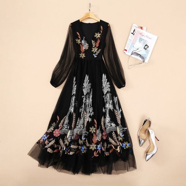 casual dresses european and american women's clothing summer long-sleeved v-neck heavy mesh embroidered fashion black dress 2qaj, Black;gray
casual dresses european and american women's clothing summer long-sleeved v-neck heavy mesh embroidered fashion black dress 2qaj, Black;gray