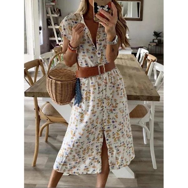 women's dress french small fresh print split medium length floral skirt maternity dresses, White
women's dress french small fresh print split medium length floral skirt maternity dresses, White