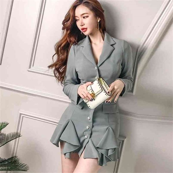 pearl single-breasted buttons long sleeve solid color mini dress vintage women mermaid bodycon dresses 210603, Black;gray
pearl single-breasted buttons long sleeve solid color mini dress vintage women mermaid bodycon dresses 210603, Black;gray