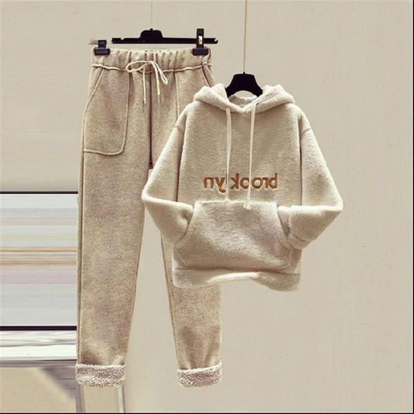 plus women tracksuits size hoodies and pants 2 piece set ladies letter pocket warm thicken pullover high waist suits, Gray
plus women tracksuits size hoodies and pants 2 piece set ladies letter pocket warm thicken pullover high waist suits, Gray