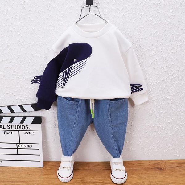 clothing sets 2021 autumn kids for boys fashion simple solid color whale embroidery long sleeves casual 2-piece set, White
clothing sets 2021 autumn kids for boys fashion simple solid color whale embroidery long sleeves casual 2-piece set, White