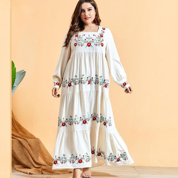 ethnic clothing muslim fashion large size women's dress with square neck and floral embroidery multi-layer pleats long sleeves abayas, Red
ethnic clothing muslim fashion large size women's dress with square neck and floral embroidery multi-layer pleats long sleeves abayas, Red