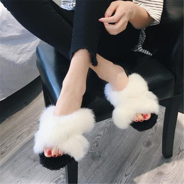slippers european style hairy female summer fashion outdoors wear flat bottomed outdoor cool autumn winter women's shoes., Black 
slippers european style hairy female summer fashion outdoors wear flat bottomed outdoor cool autumn winter women's shoes., Black