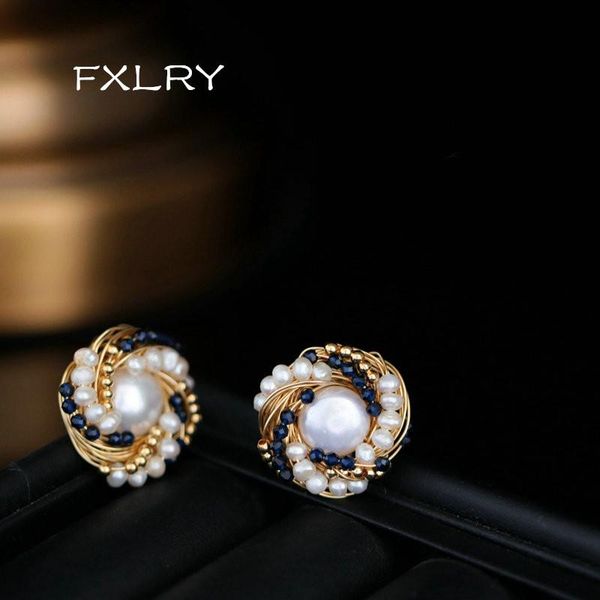 stud fxlry handmade baroque pearl personality hand-wound small earrings for women jewelry accessory, Golden;silver
stud fxlry handmade baroque pearl personality hand-wound small earrings for women jewelry accessory, Golden;silver