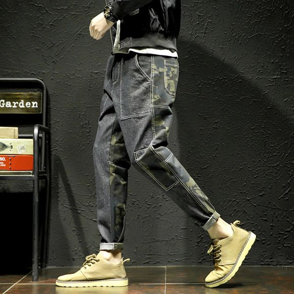 men's jeans new pants men splicing jogger loose cargo camouflage military streetwear hip hop trousers, Blue
men's jeans new pants men splicing jogger loose cargo camouflage military streetwear hip hop trousers, Blue