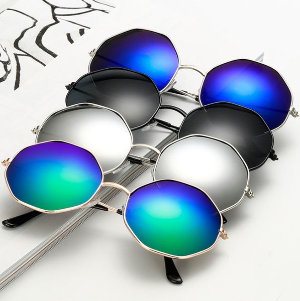 european and american retro round sunglasses metal frame octagonal polygon sunglassess, White;black
european and american retro round sunglasses metal frame octagonal polygon sunglassess, White;black