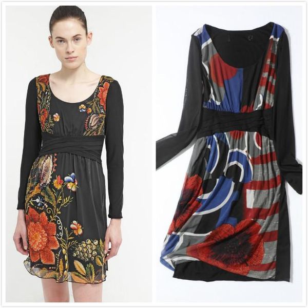 casual dresses spanish screen print 2 color pleated high waist slim long sleeve dress, Black;gray
casual dresses spanish screen print 2 color pleated high waist slim long sleeve dress, Black;gray