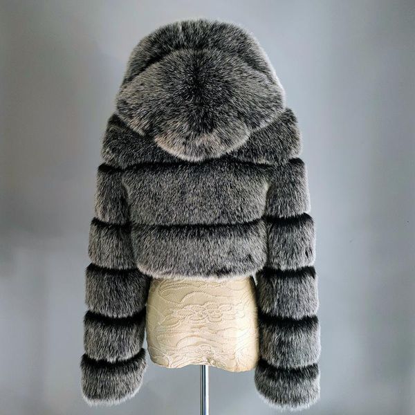 women's fur & faux jacket women short hooded young winter fashion imitation coat 04l1, Black
women's fur & faux jacket women short hooded young winter fashion imitation coat 04l1, Black