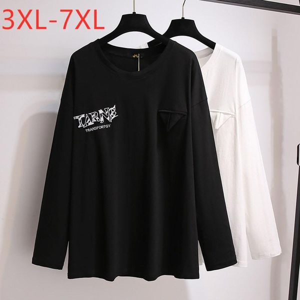 plus size t-shirt spring autumn for women large loose long sleeve black white print cotton designer 7xl
plus size t-shirt spring autumn for women large loose long sleeve black white print cotton designer 7xl