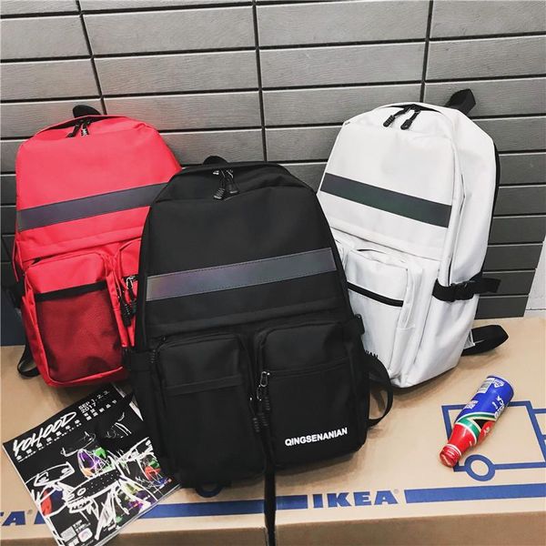 backpack schoolbag men's instrendy fashion and women's personality luminous stripe
backpack schoolbag men's instrendy fashion and women's personality luminous stripe