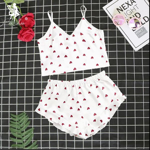 pajamas pijamas silk women sleepwear satin pyjamas cute love print home clothes short set sleeveless v neck, Black;red
pajamas pijamas silk women sleepwear satin pyjamas cute love print home clothes short set sleeveless v neck, Black;red