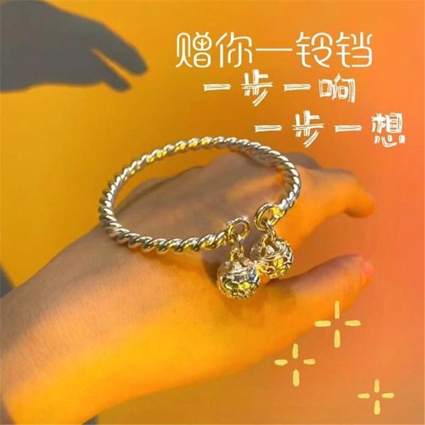 bangle double bell bracelet cupronickel silver plated simple couple gift fashion, Black
bangle double bell bracelet cupronickel silver plated simple couple gift fashion, Black