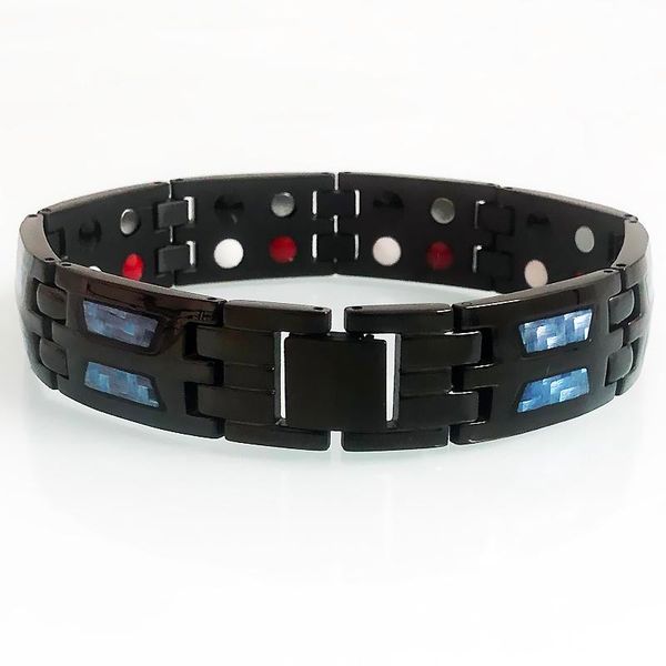 link, chain charming black color titianium steel bracelets for male energy 4 in 1 health care bule carbon fiber magnetic wrist accessories
link, chain charming black color titianium steel bracelets for male energy 4 in 1 health care bule carbon fiber magnetic wrist accessories