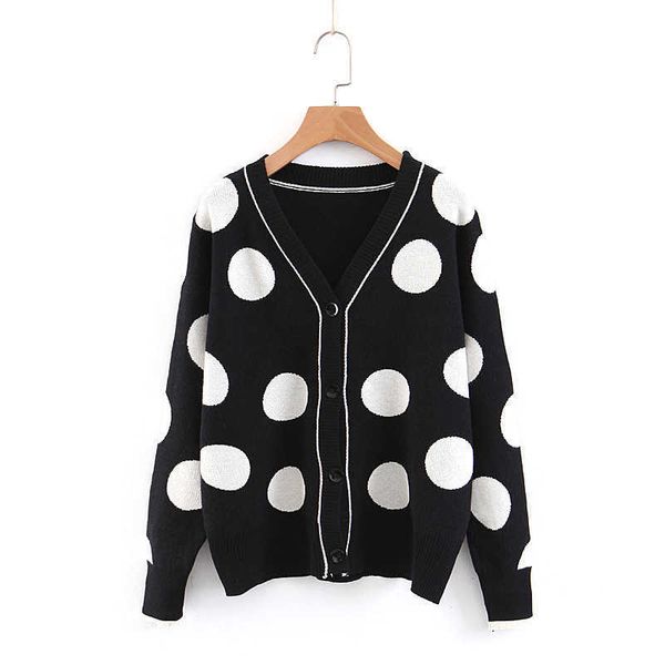 perhaps u women sweater knitted long sleeve black white polka dot cardigans loose v neck autumn winter elegant m0086 210529
perhaps u women sweater knitted long sleeve black white polka dot cardigans loose v neck autumn winter elegant m0086 210529