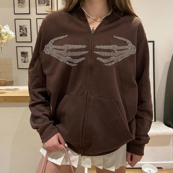 women's jackets fashion women autumn hoodies rhinestone hooded long sleeve zip-up jacket with pockets casual outwear, Black;brown
women's jackets fashion women autumn hoodies rhinestone hooded long sleeve zip-up jacket with pockets casual outwear, Black;brown