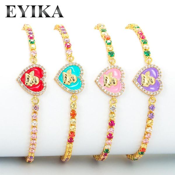 charm bracelets eyika fashion love heart cupid rainbow zircon tennis chain bracelet for women girls multicolor enamel charms bangle jewelry, Golden;silver
charm bracelets eyika fashion love heart cupid rainbow zircon tennis chain bracelet for women girls multicolor enamel charms bangle jewelry, Golden;silver