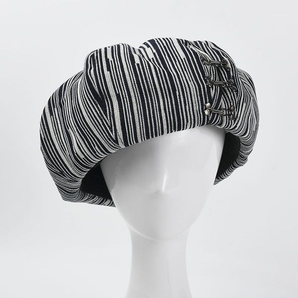 berets women black stripe big casual clouds hat round dome temperament fashion tide all-match spring autumn 2021 corros, Blue;gray
berets women black stripe big casual clouds hat round dome temperament fashion tide all-match spring autumn 2021 corros, Blue;gray
