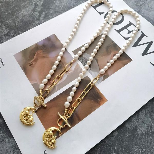pendant necklaces fashion lovely calf natural freshwater pearl and chain splicing short, Silver
pendant necklaces fashion lovely calf natural freshwater pearl and chain splicing short, Silver