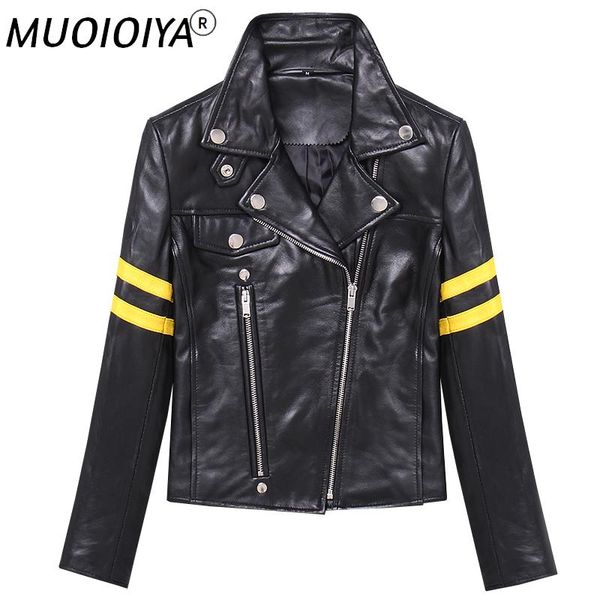 women's leather & faux factory 2021 women clearance genuine jacket fashion sheepskin female short slim biker jackets, Black
women's leather & faux factory 2021 women clearance genuine jacket fashion sheepskin female short slim biker jackets, Black