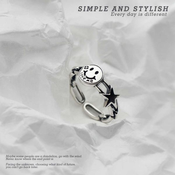 chain female korean version small fresh thai silver smiling face five pointed star mouth ring jewelry, Black
chain female korean version small fresh thai silver smiling face five pointed star mouth ring jewelry, Black