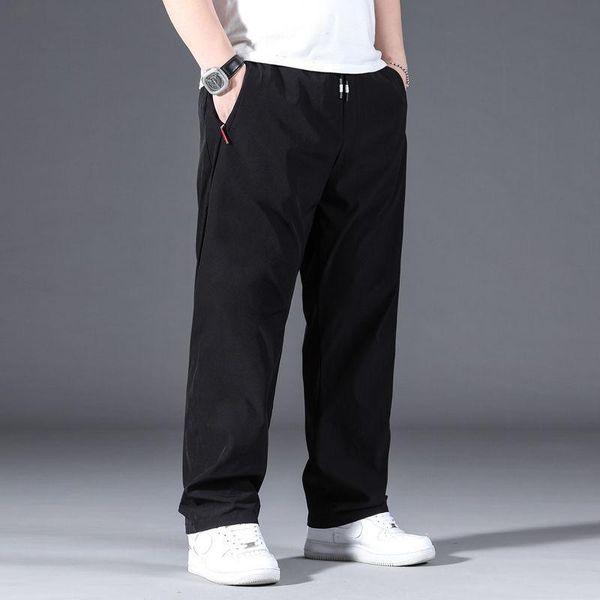 men's pants 2021 large loose straight sports casual spring and summer thin elastic waist trousers, Black
men's pants 2021 large loose straight sports casual spring and summer thin elastic waist trousers, Black