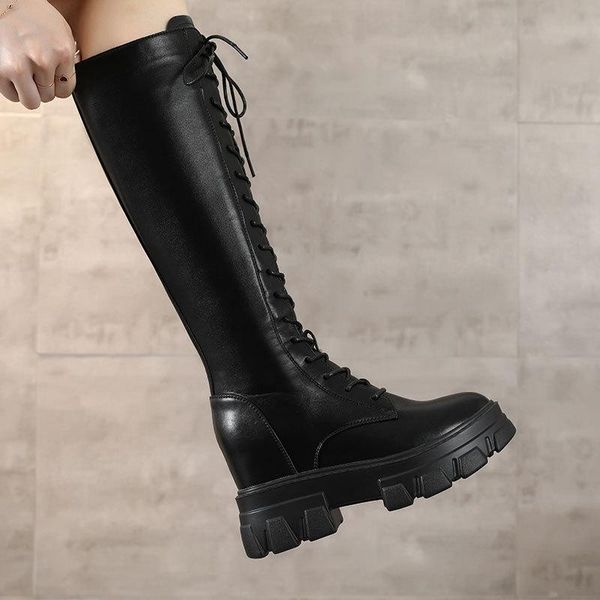 boots the little girl with long is below knee 2021 autumn and winter thick soled boots, women's leather knights', Black
boots the little girl with long is below knee 2021 autumn and winter thick soled boots, women's leather knights', Black