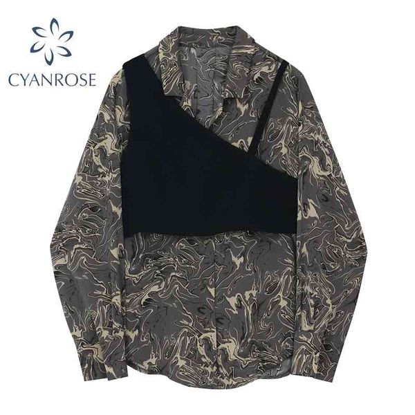 women blouses fall vintage streetwear button up collar shirt print casual loose turn down collar long sleeve shirt 210417, White
women blouses fall vintage streetwear button up collar shirt print casual loose turn down collar long sleeve shirt 210417, White