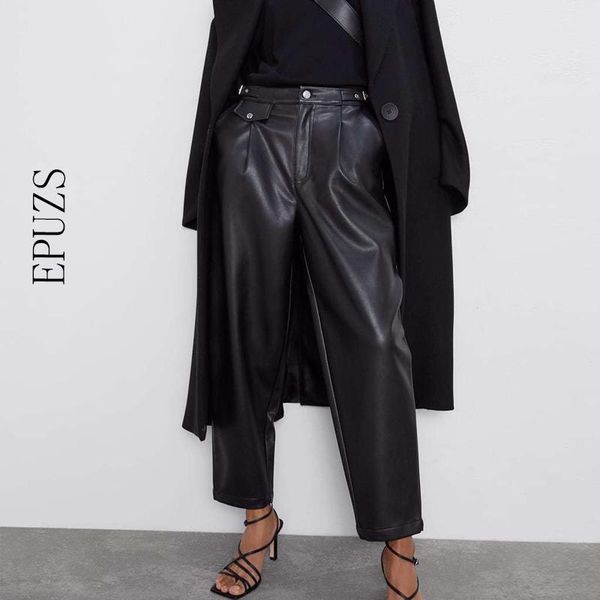 women's pants & capris vintage pu leather pant women straight longtrousers casual loose office high waist 2021 ladies, Black;white
women's pants & capris vintage pu leather pant women straight longtrousers casual loose office high waist 2021 ladies, Black;white